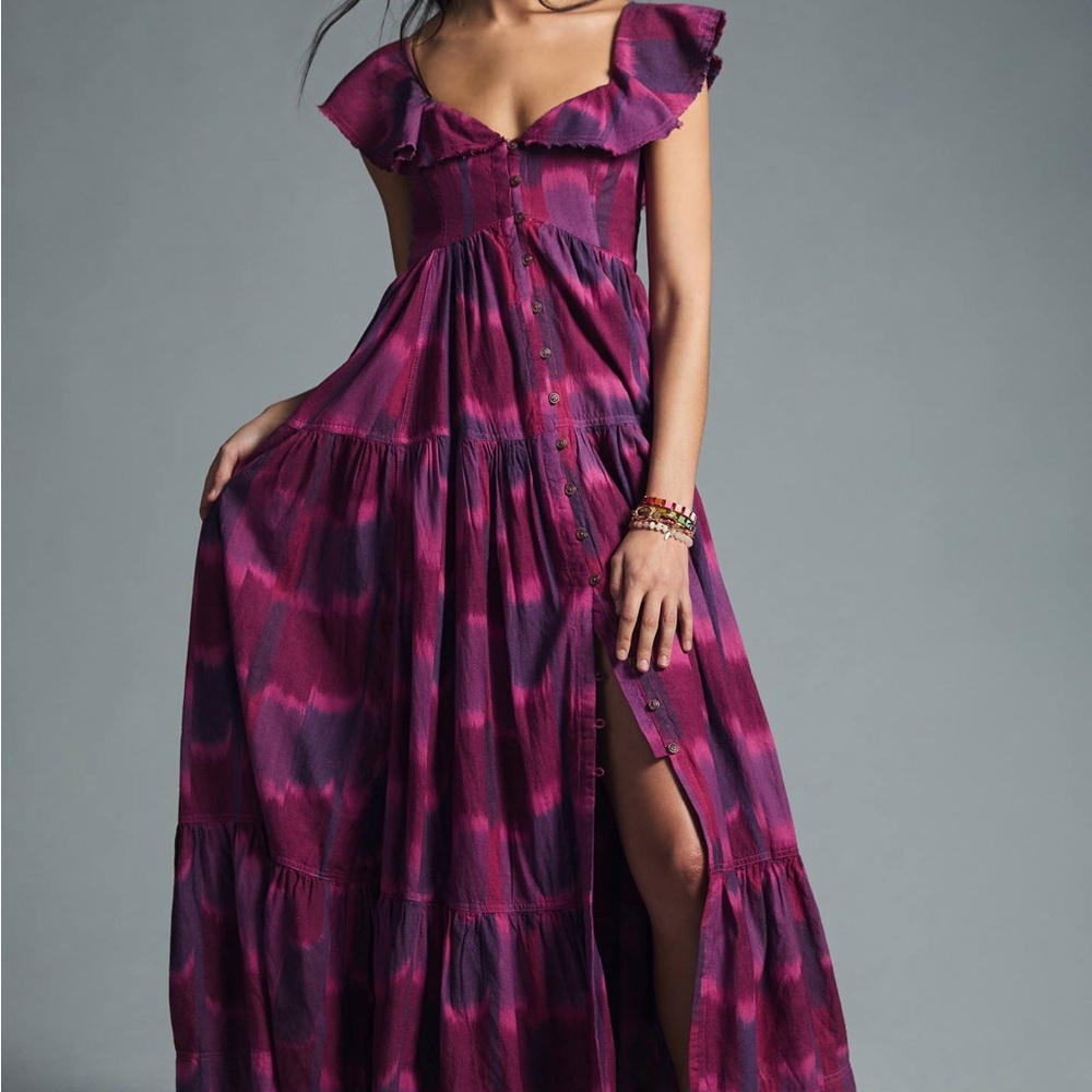 Anthropologie Maxi Flutter Sleeve Dress